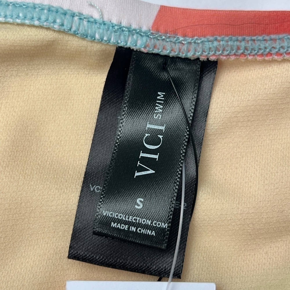 Vici Sami montage multicolor high-rise cheeky swim bottom NWT SIZE SMALL - Picture 5 of 6